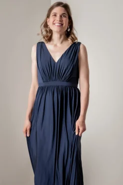 Blaues Brautjungfernkleid mit Rückenausschnitt | Eliza & Ethan