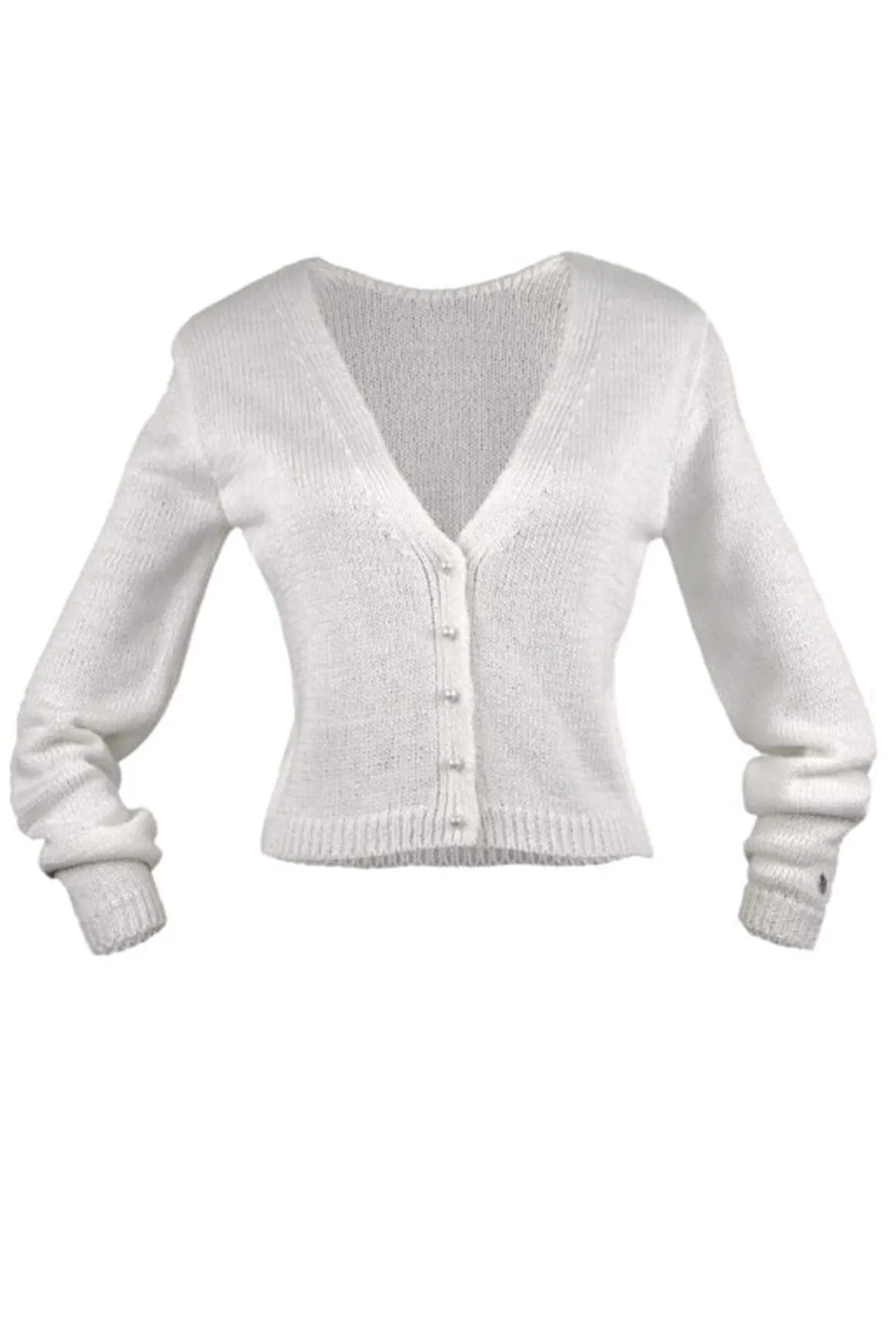 Braut Cardigan mit Perlenknöpfen