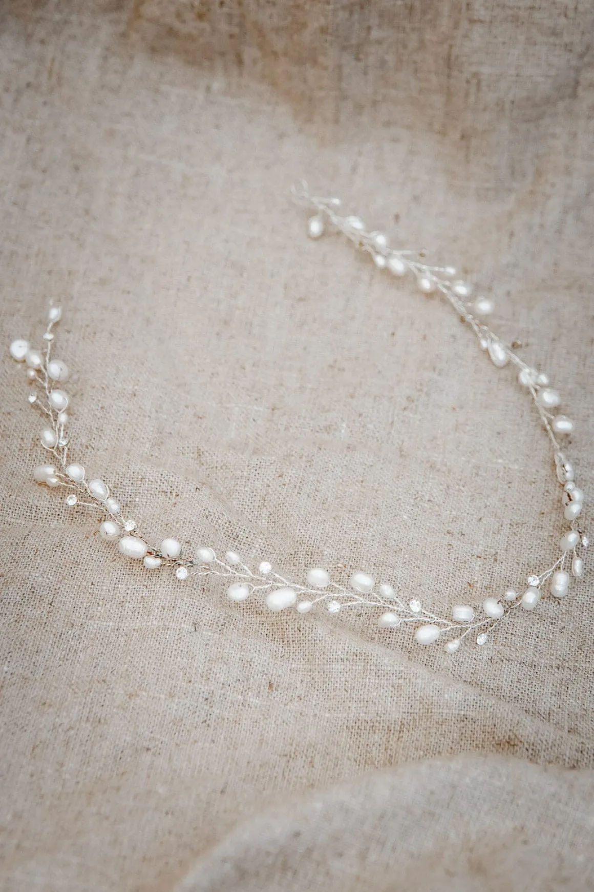 Braut Haarband mit Süßwasserperlen und Strass