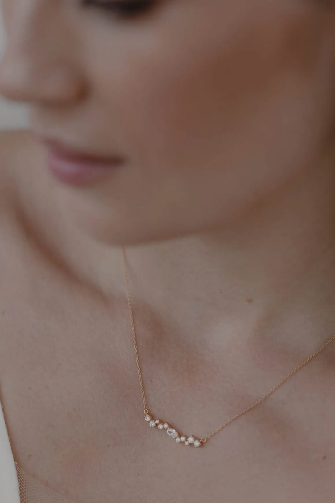 Braut Halskette mit Kristallen – Estelle
