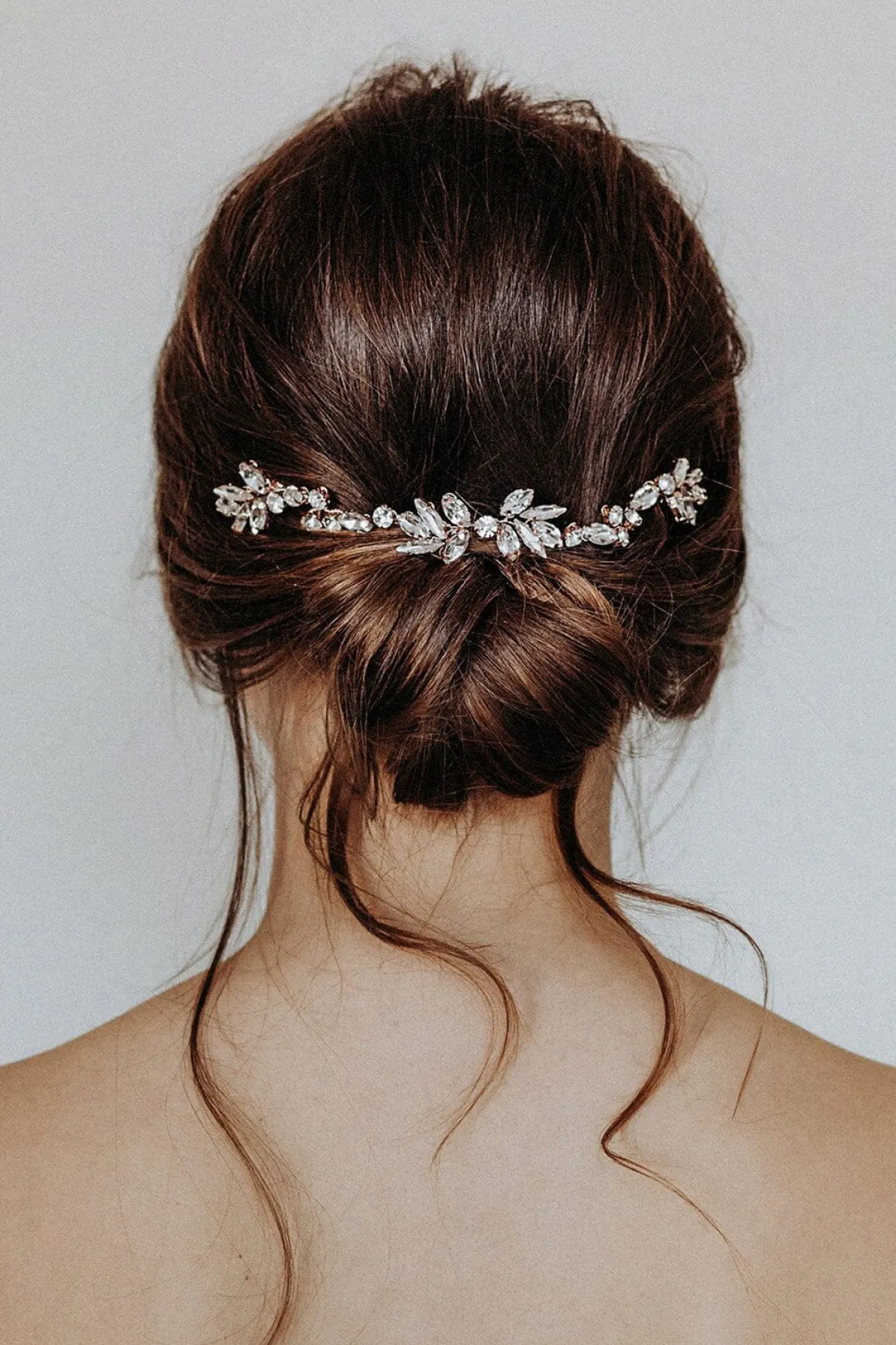 Braut Headpiece in Roségold mit Strass-Blättern