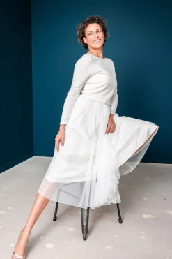 Braut Pullover aus Feinstrick mit V-Ausschnitt