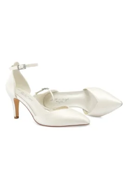 Braut Pumps mit funkelndem Riemen – Marielle Ivory Satin | G.Westerleigh
