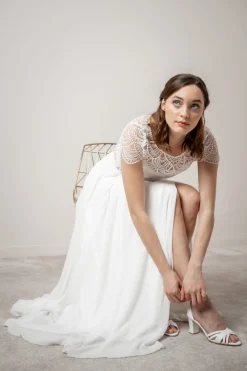 Braut Sandale aus Velours – Frankie | The Perfect Bridal Company
