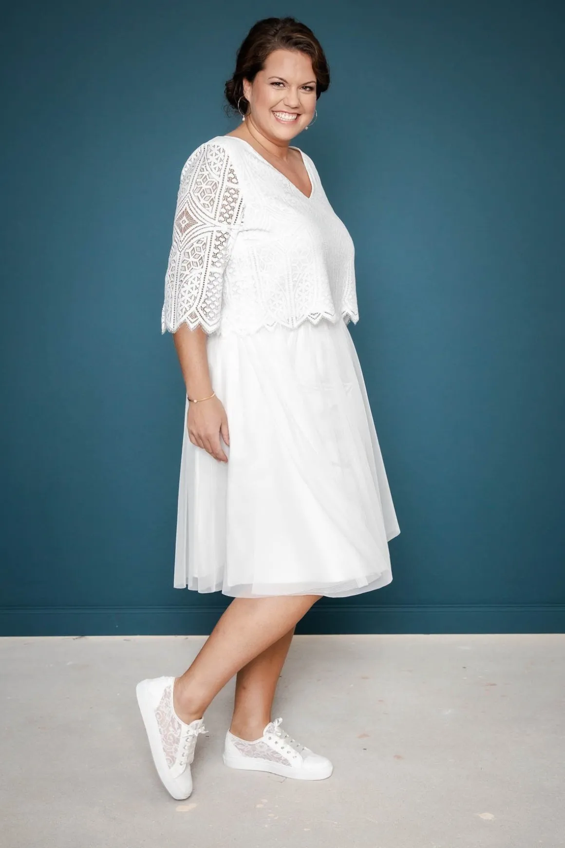 Braut Sneakers mit Spitze und Satinschnürsenkeln - Nelli Pearl Lace