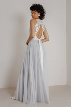 Braut Top mit Blätter-Muster und Rückenausschnitt – Emilia noni