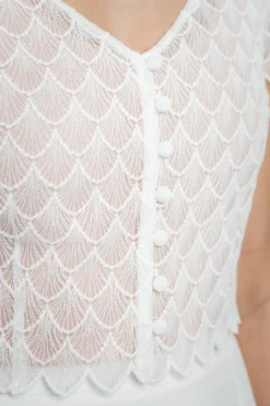 Braut Top mit Knöpfen – Fanie noni