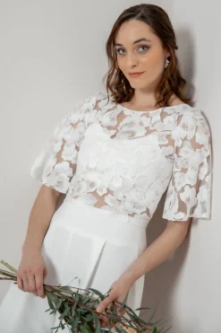 Braut Top mit kurzen Glockenärmeln – Philina noni