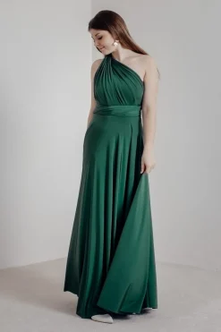 Brautjungfernkleid zum Wickeln – Ballgown Forest Green Twobirds