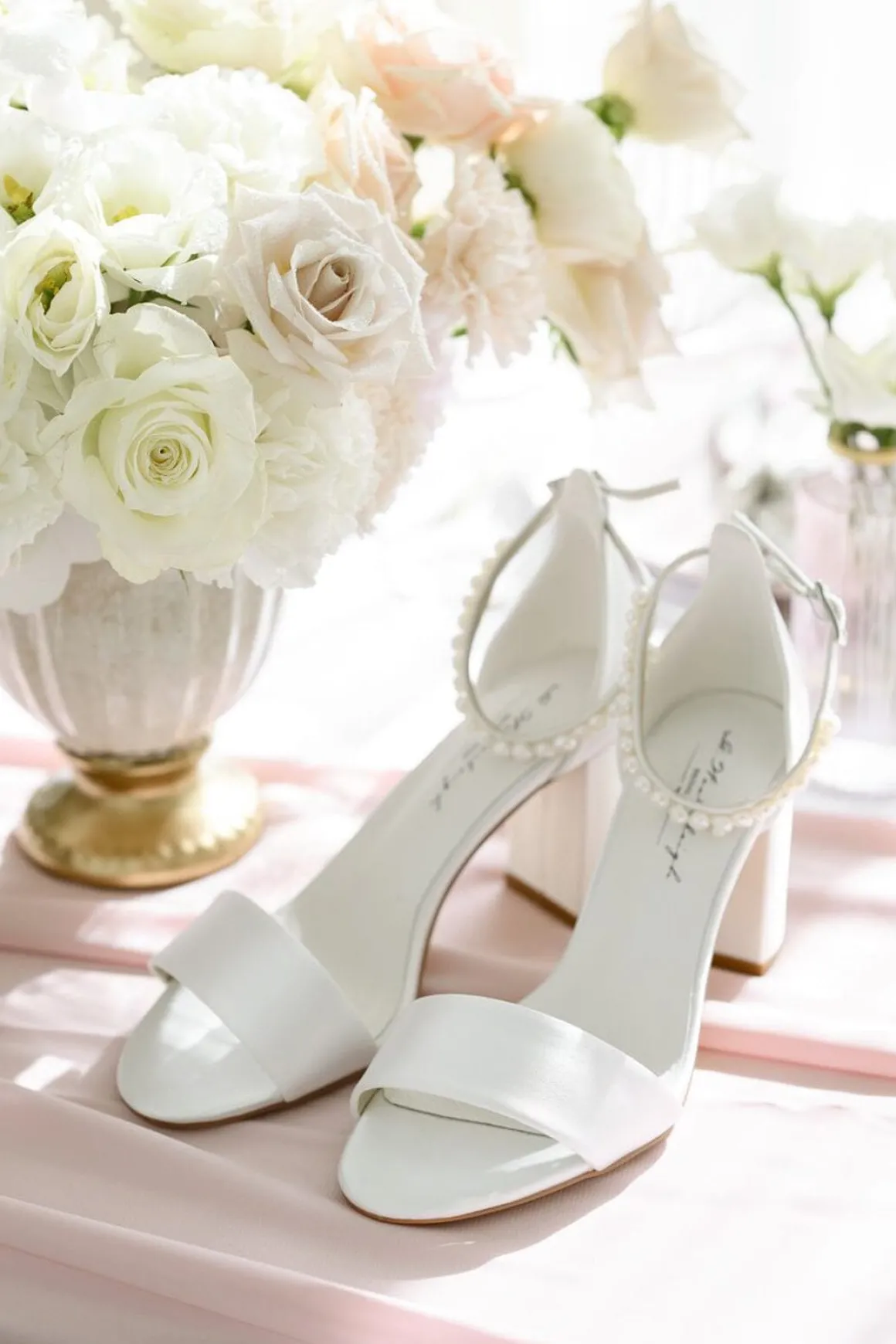 Brautschuh mit Blockabsatz – Belle Ivory Satin | G.Westerleigh
