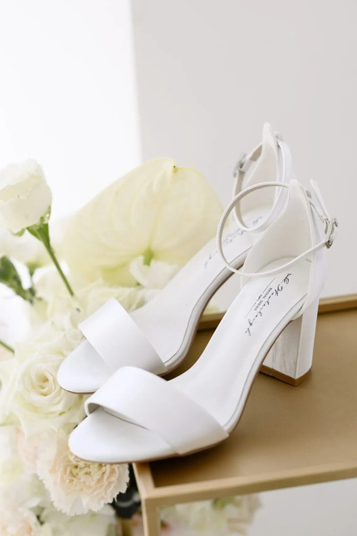Brautschuh mit Blockabsatz – Belle Ivory Satin | G.Westerleigh