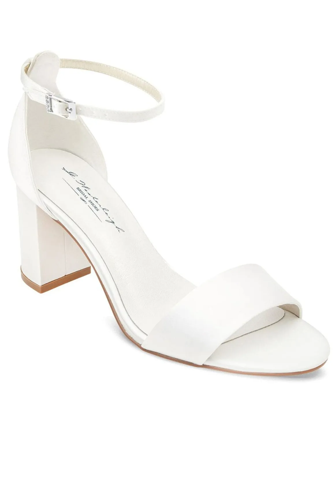 Brautschuh mit Blockabsatz – Belle Ivory Satin | G.Westerleigh