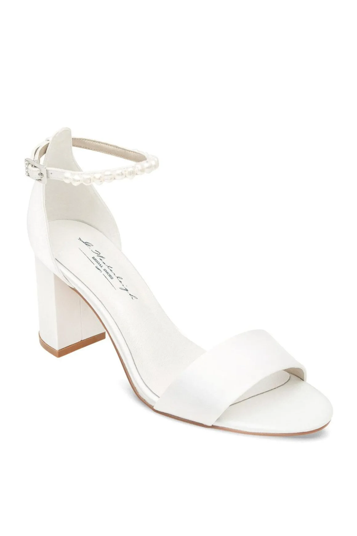 Brautschuh mit Blockabsatz – Belle Ivory Satin | G.Westerleigh