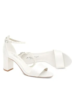 Brautschuh mit Blockabsatz – Belle Ivory Satin | G.Westerleigh