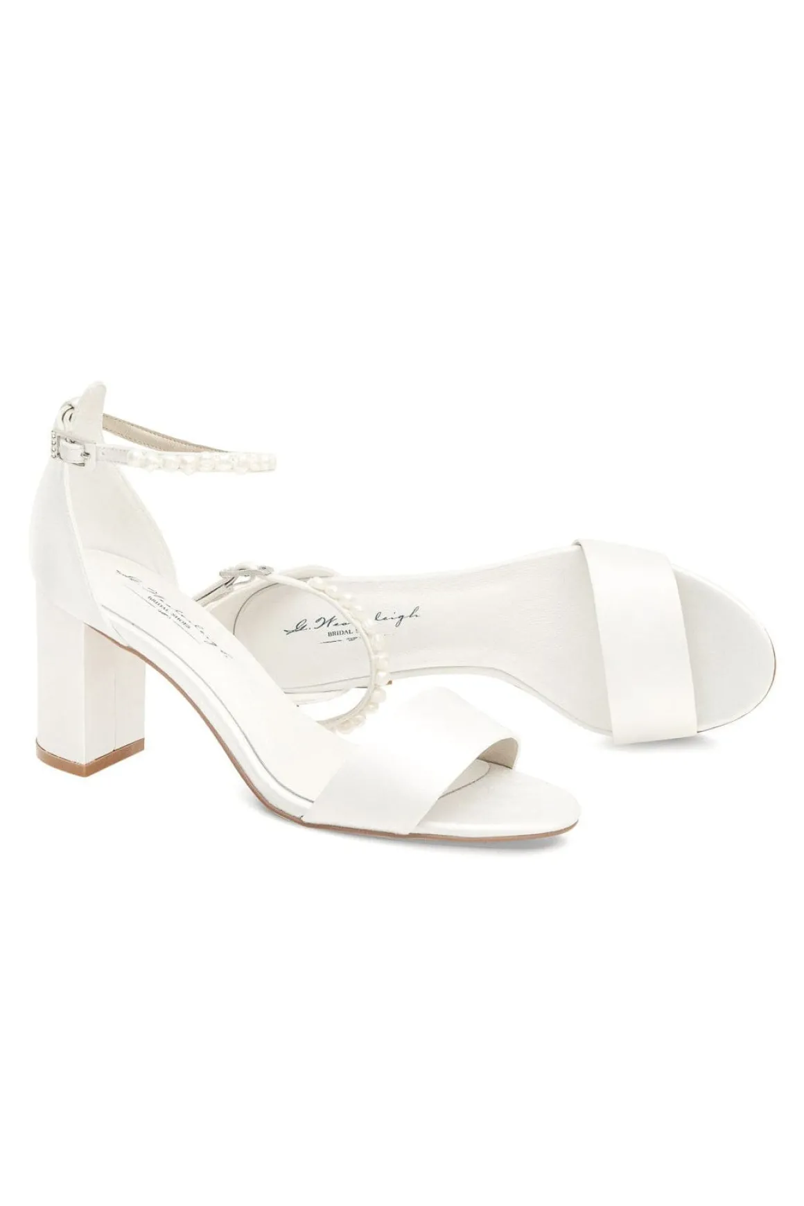Brautschuh mit Blockabsatz – Belle Ivory Satin | G.Westerleigh