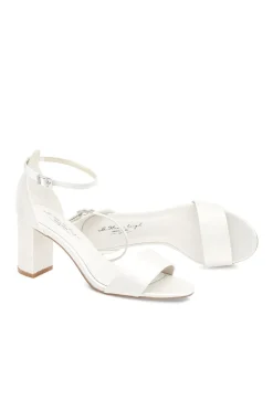 Brautschuh mit Blockabsatz – Belle Ivory Satin | G.Westerleigh