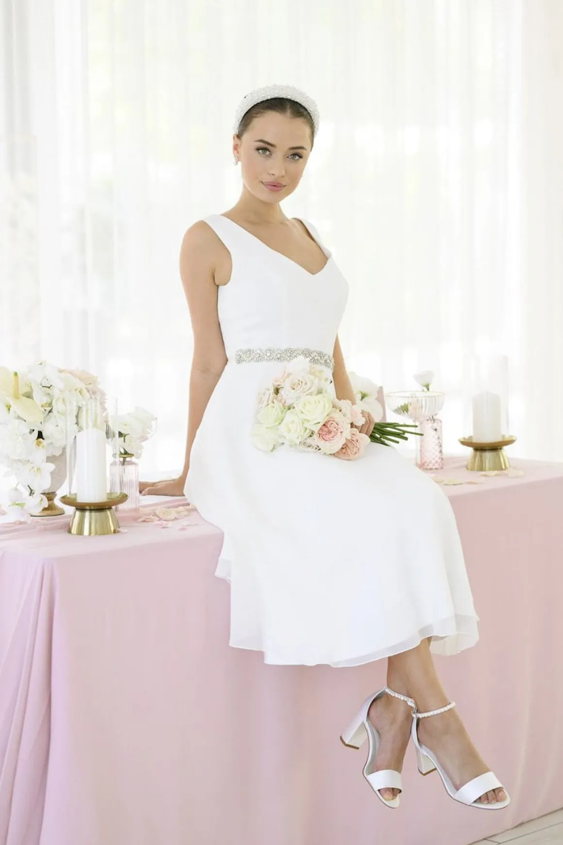 Brautschuh mit Blockabsatz – Belle Ivory Satin | G.Westerleigh