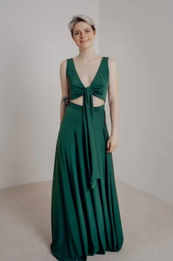 Dunkelgrünes Brautjungfernkleid – Reverse Gown Forest Green Twobirds