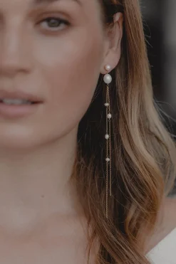 Extra-lange Perlen-Ohrhänger – Gabriella