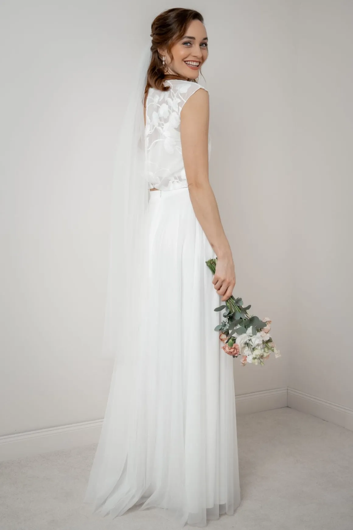 Gemustertes Braut Top aus Chiffon – Eniz noni