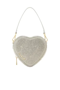 Herzförmige Handtasche in Silber – Midi Heart Bag Crystal | Weat