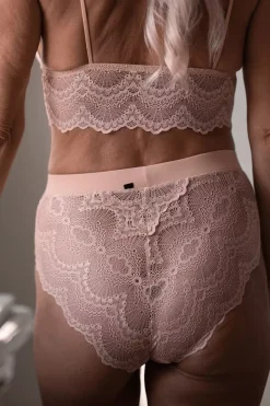 High-Waist Spitzenslip in Nude