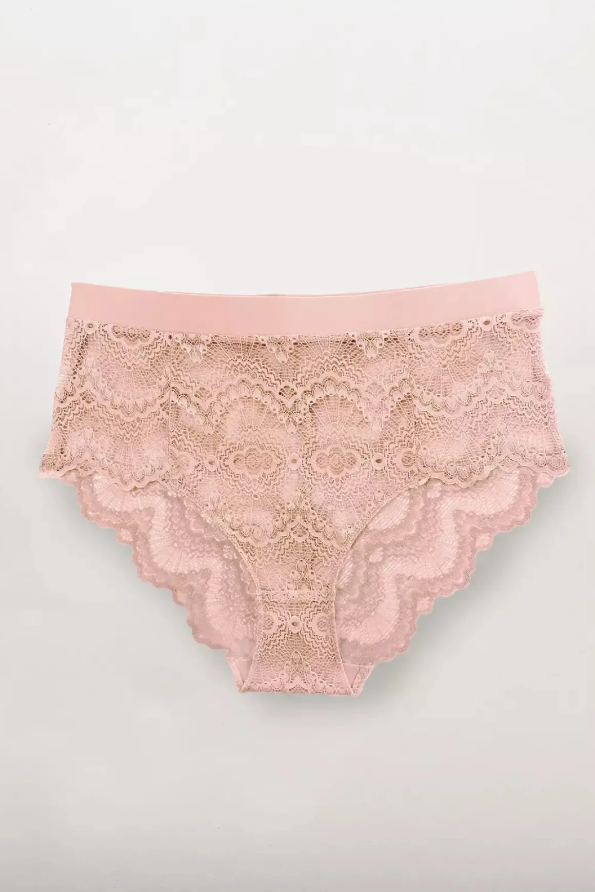 High-Waist Spitzenslip in Nude
