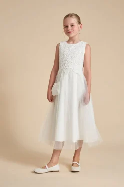 Kommunionkleid mit Tüll und Boho-Spitze
