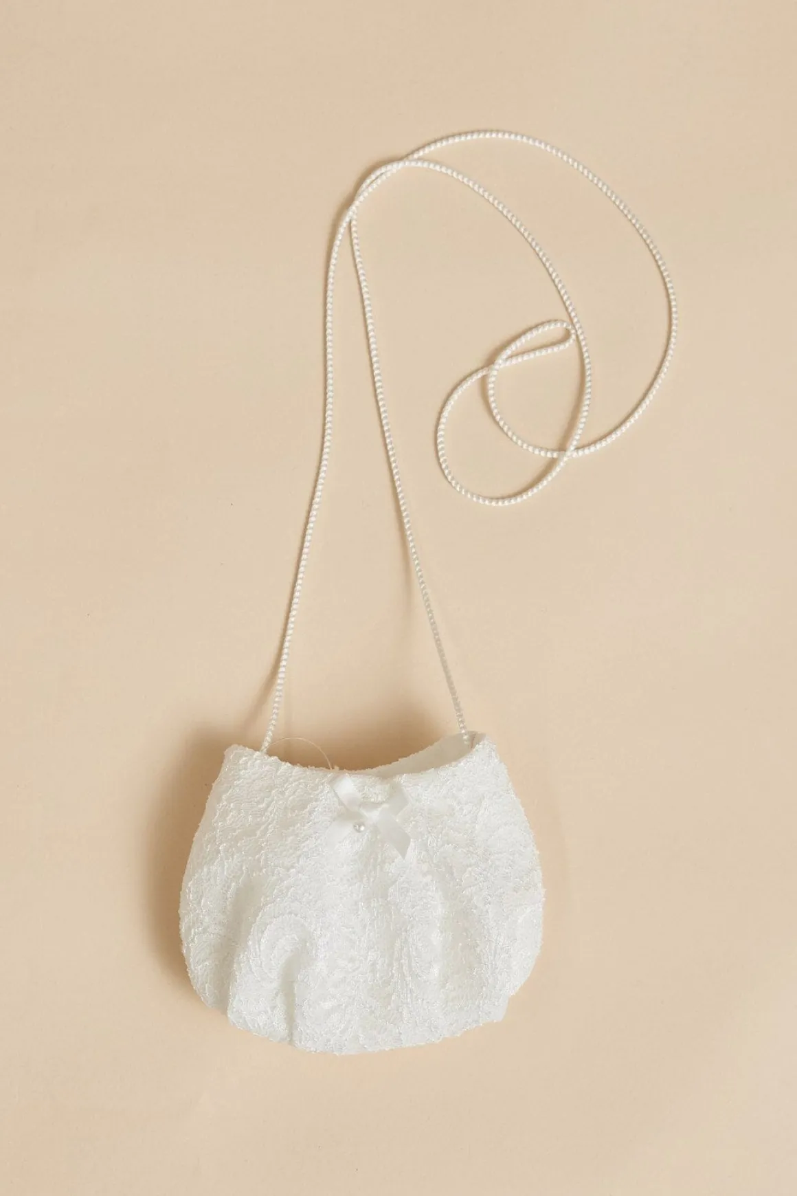 Kommuniontasche aus Spitze mit Schleife