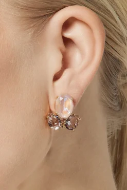 Kristall-Ohrringe in Blush