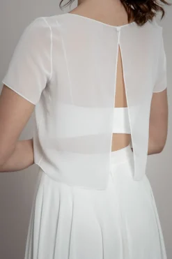 Kurzarm-Braut Top aus Chiffon – Lani noni