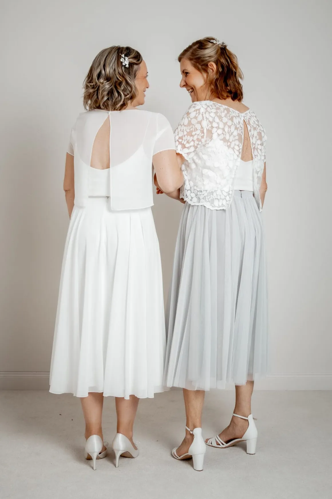 Kurzarm-Braut Top aus Chiffon – Lani noni