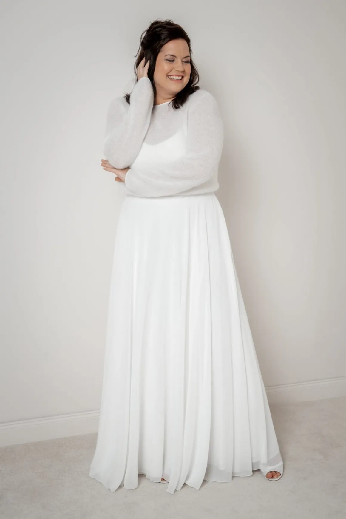 Langer Braut Rock aus Chiffon – Isla noni Curvy