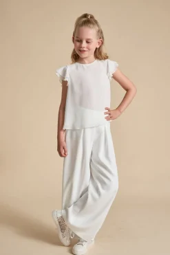 Mädchenhose in Ivory aus Crepe