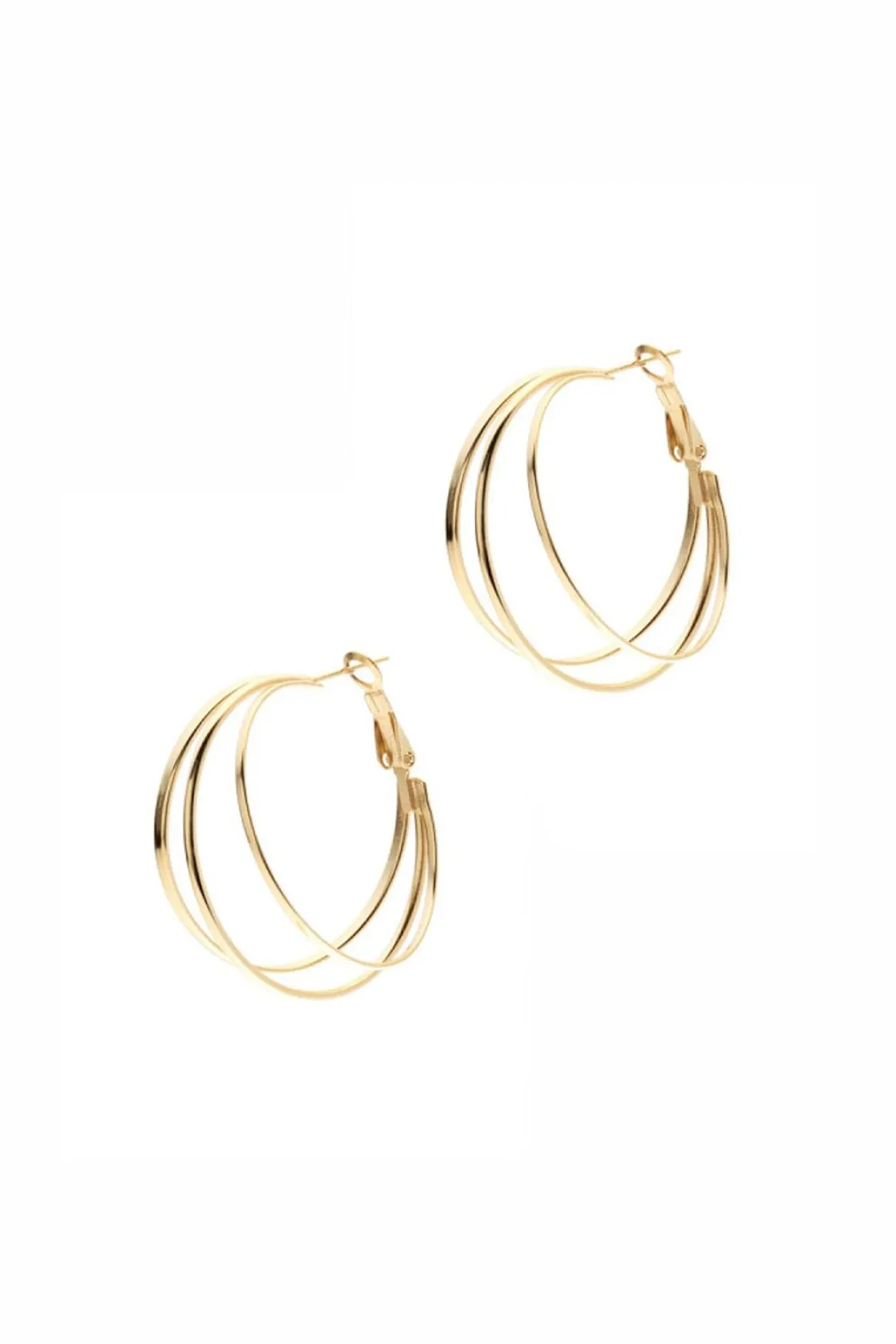 Mehrlagige Creolen in Gold