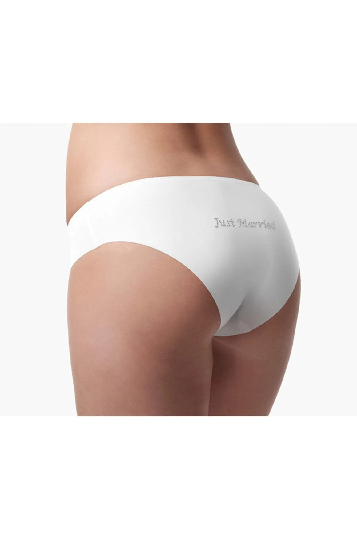 Nahtloser Mikrofaser-Slip "Just Married"