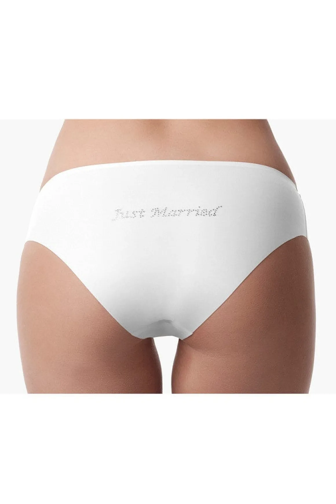 Nahtloser Mikrofaser-Slip "Just Married"
