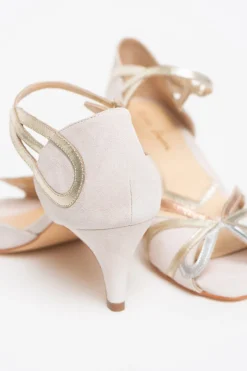 Offener Brautschuh mit Gold, Roségold, Silber - Exklusiv nur bei noni - Cecelia Blush