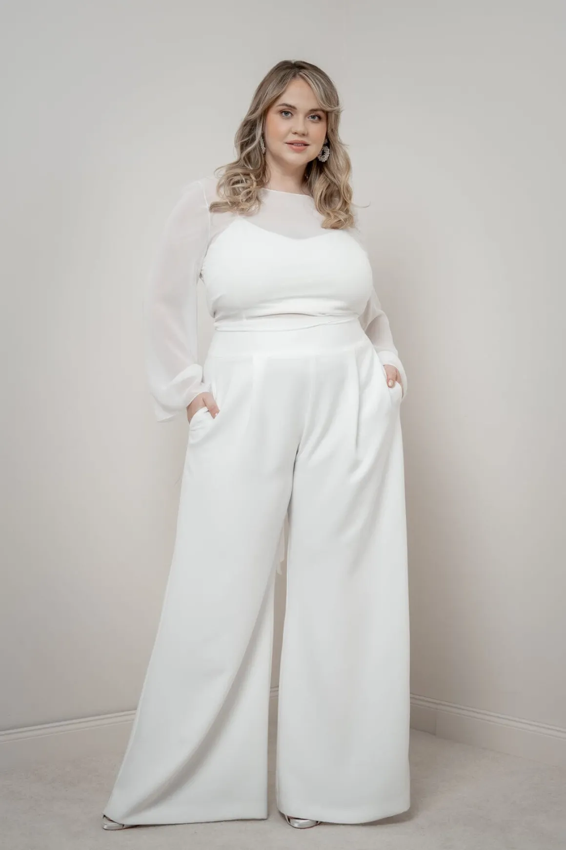 Plus Size Braut Hose mit weitem Bein – Zari noni Curvy