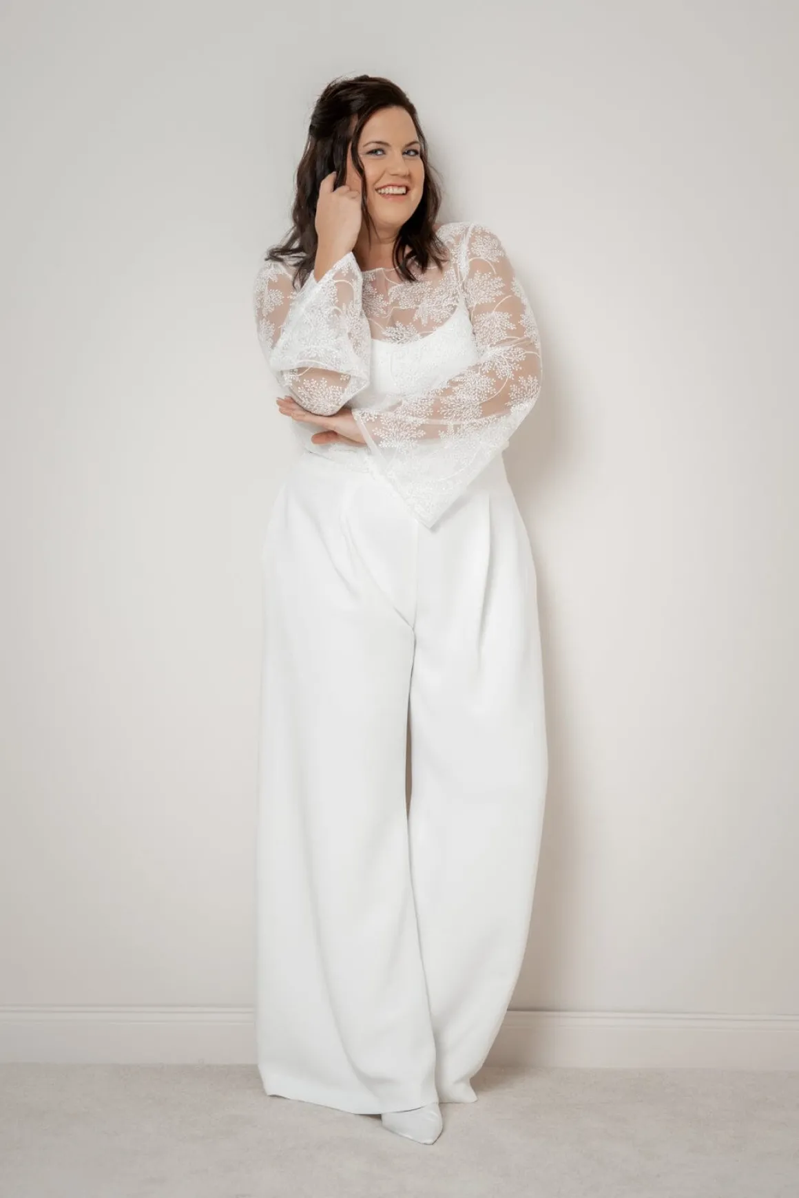 Plus Size Braut Top mit Trompetenärmeln – Safi noni Curvy