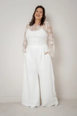 Plus Size Braut Top mit Trompetenärmeln – Safi noni Curvy