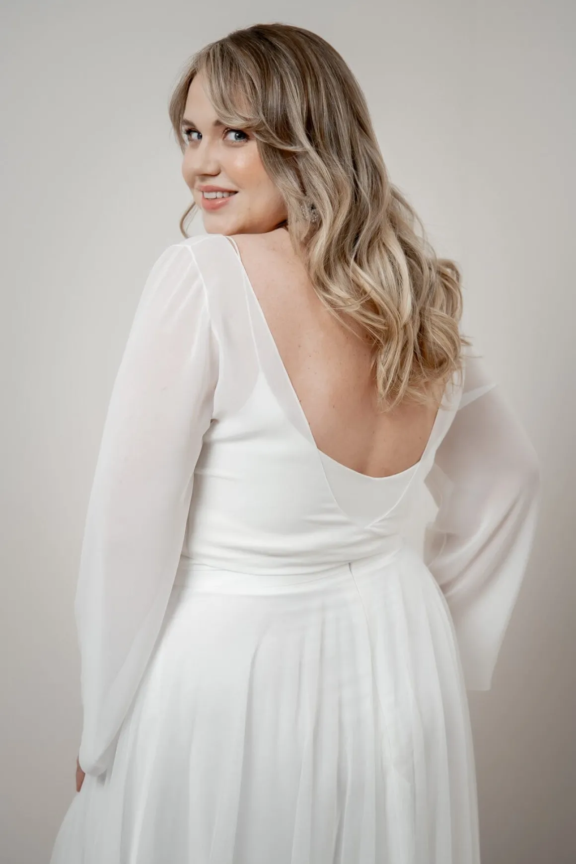 Plus Size Chiffon-Braut Top – Beeke noni Curvy