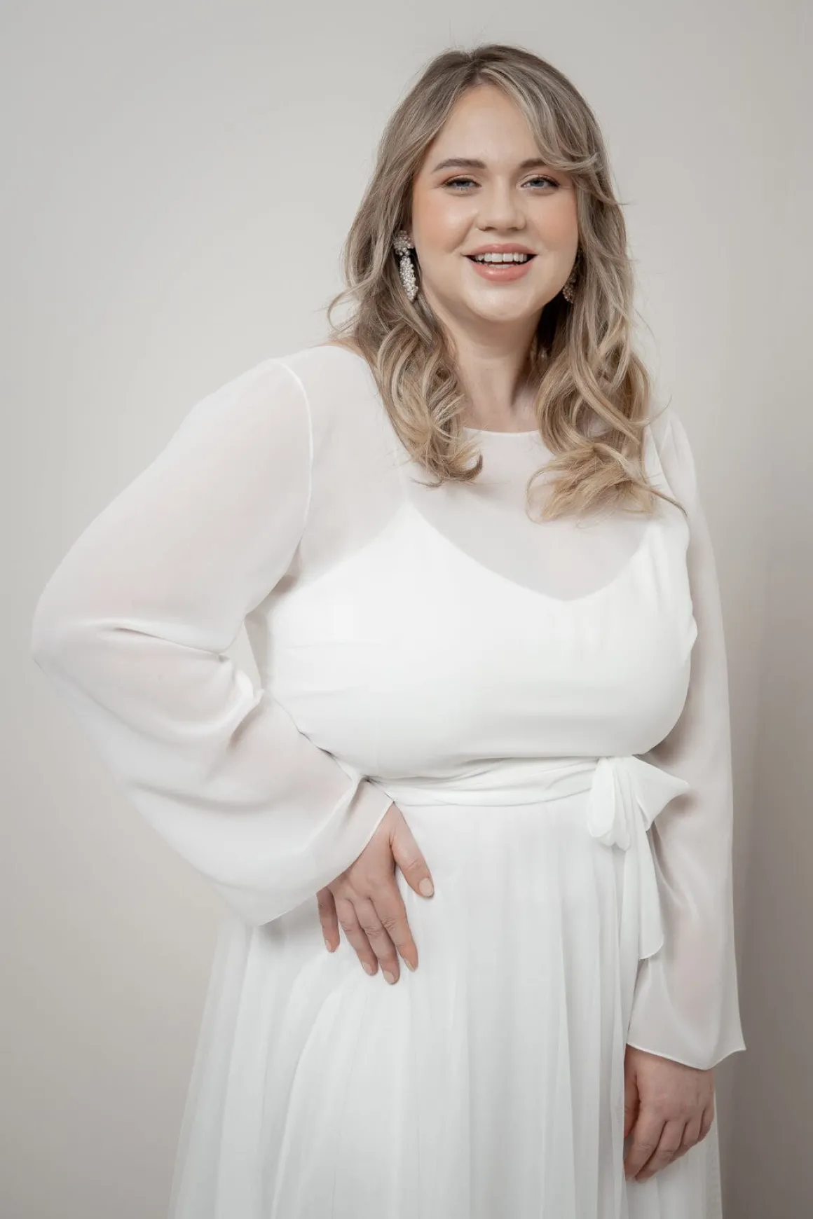 Plus Size Chiffon-Braut Top – Beeke noni Curvy