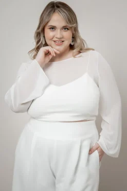 Plus Size Chiffon-Braut Top – Beeke noni Curvy
