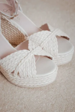 Sandalette mit Keilabsatz - Louna Pearl Raffia