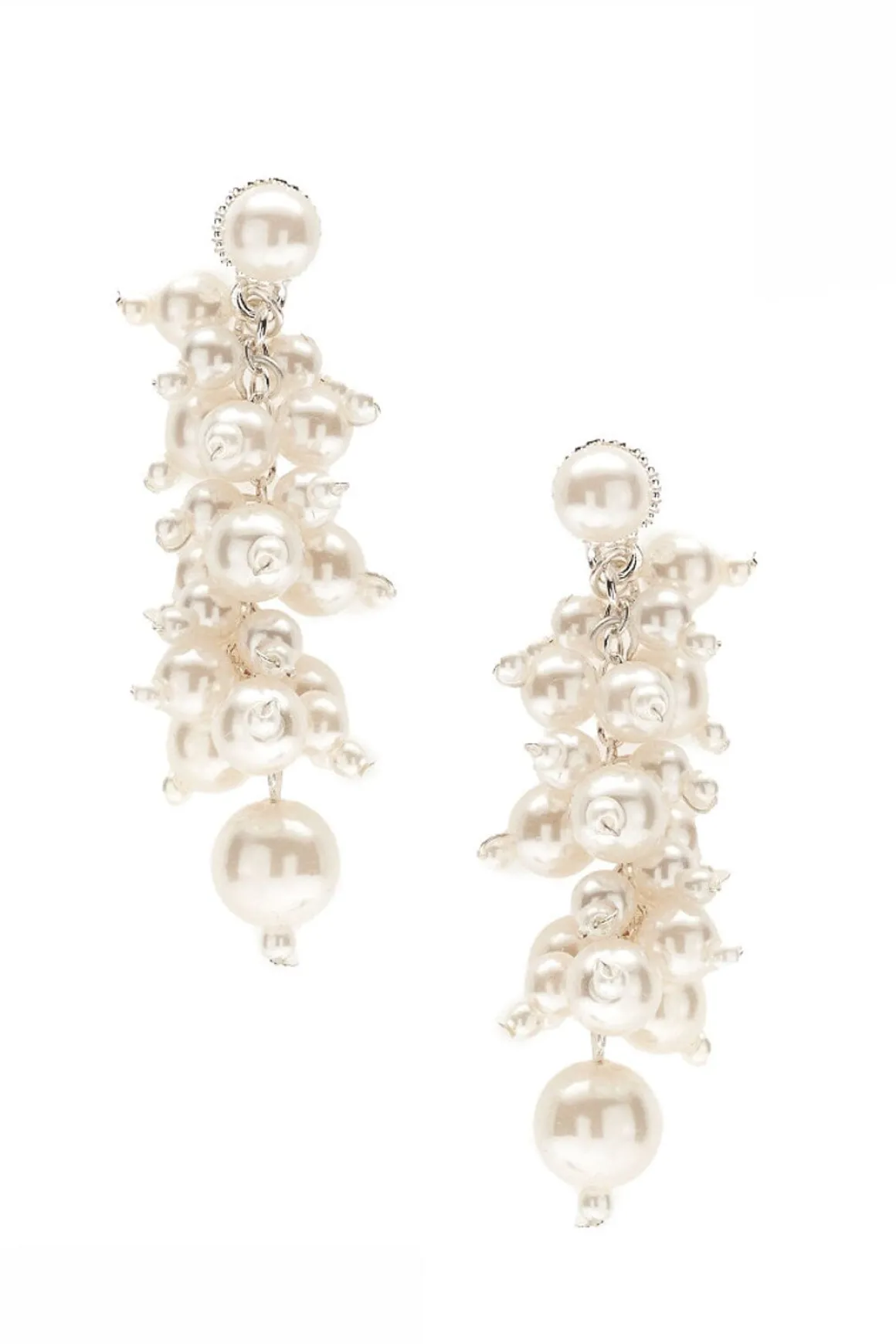 Schimmernde Perlen-Ohrhänger in Ivory