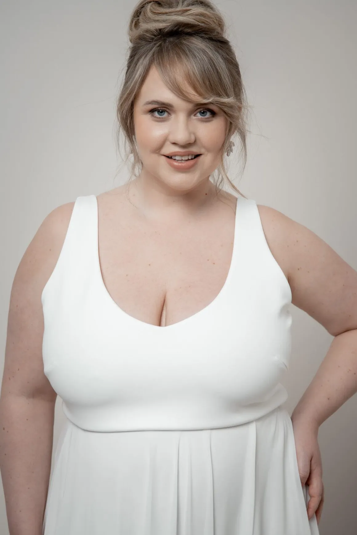 Schlichtes Braut Top – Majvi Ivory noni Curvy