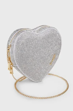 Tasche mit Glitzer-Riemen – Big Heart Bag Crystal Silver | Weat