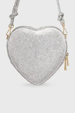 Tasche mit Glitzer-Riemen – Big Heart Bag Crystal Silver | Weat