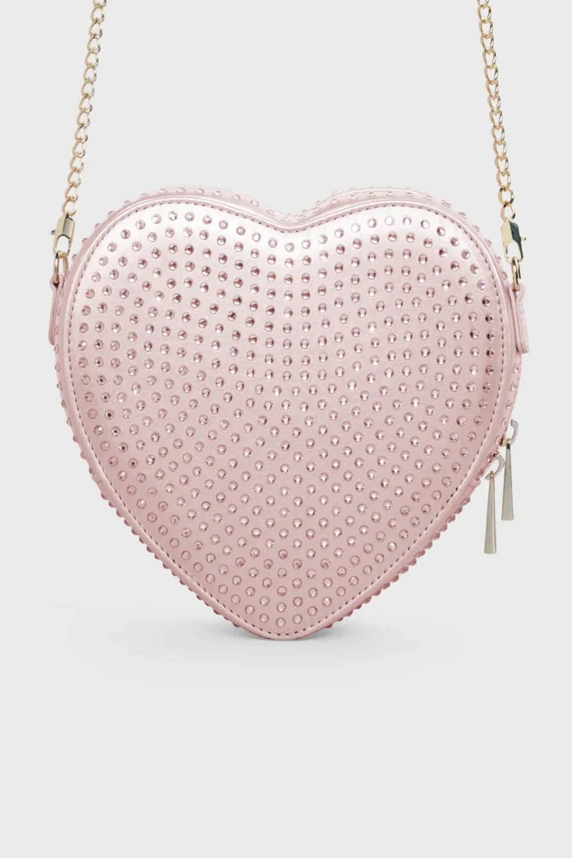 Verzierte Tasche – Big Heart Bag Crystal Rosé Silk | Weat